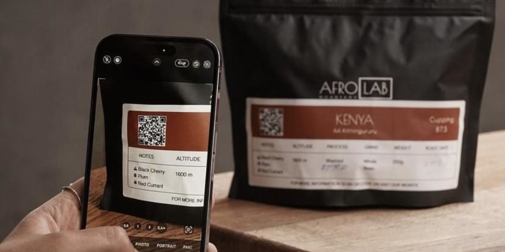 Custom coffee bag QR code