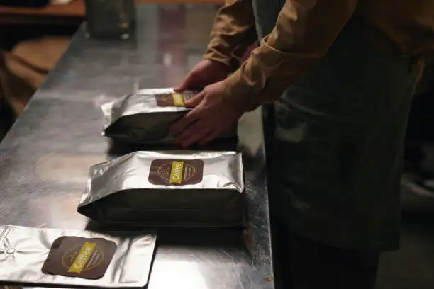 A bag-in-box-coffee-packaging