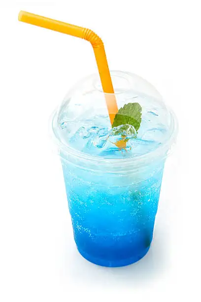 12oz Plastic Cup, clear disposable plastic cup with dome lid and orange bendy straw